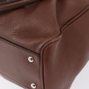 Salvatore Ferragamo Gancini Hand Bag Leather Brown Silver Auth ka5385A-13