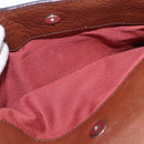 Salvatore Ferragamo Gancini Hand Bag Leather Brown Silver Auth ka5385A-23