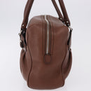 Salvatore Ferragamo Gancini Hand Bag Leather Brown Silver Auth ka5385A-4