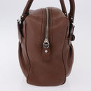 Salvatore Ferragamo Gancini Hand Bag Leather Brown Silver Auth ka5385A-5