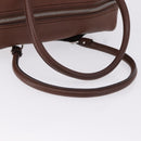 Salvatore Ferragamo Gancini Hand Bag Leather Brown Silver Auth ka5385A-7