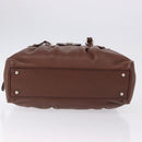 Salvatore Ferragamo Gancini Hand Bag Leather Brown Silver Auth ka5385A-9