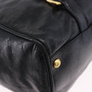 Miu Miu Hand Bag Leather 2way Black Gold Tone Auth ka5386M-9
