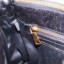 Miu Miu Hand Bag Leather 2way Black Gold Tone Auth ka5386M-23