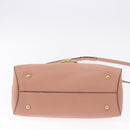 Salvatore Ferragamo Gancini Hand Bag Leather 2way Pink Gold Tone Auth ka5387V-11
