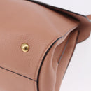 Salvatore Ferragamo Gancini Hand Bag Leather 2way Pink Gold Tone Auth ka5387V-13