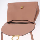 Salvatore Ferragamo Gancini Hand Bag Leather 2way Pink Gold Tone Auth ka5387V-17