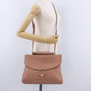Salvatore Ferragamo Gancini Hand Bag Leather 2way Pink Gold Tone Auth ka5387V-26