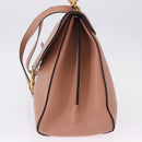 Salvatore Ferragamo Gancini Hand Bag Leather 2way Pink Gold Tone Auth ka5387V-4