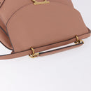 Salvatore Ferragamo Gancini Hand Bag Leather 2way Pink Gold Tone Auth ka5387V-6
