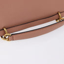 Salvatore Ferragamo Gancini Hand Bag Leather 2way Pink Gold Tone Auth ka5387V-7
