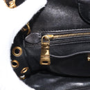 Miu Miu Hand Bag Leather 2way Black Gold Tone Auth ka5388V-22