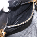 Miu Miu Hand Bag Leather 2way Black Gold Tone Auth ka5388V-23