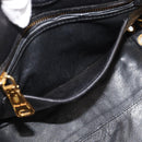 Miu Miu Hand Bag Leather 2way Black Gold Tone Auth ka5388V-24