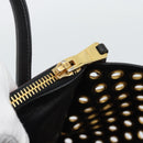 Miu Miu Hand Bag Leather 2way Black Gold Tone Auth ka5388V-26
