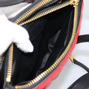 Miu Miu Hand Bag Leather 2way Black Gold Tone Auth ka5388V-27