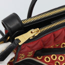 Miu Miu Hand Bag Leather 2way Black Gold Tone Auth ka5388V-28