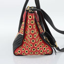 Miu Miu Hand Bag Leather 2way Black Gold Tone Auth ka5388V-3
