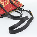 Miu Miu Hand Bag Leather 2way Black Gold Tone Auth ka5388V-9