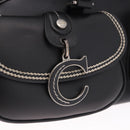 Christian Dior Hand Bag Leather Black Silver Auth ka5389M-17