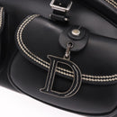 Christian Dior Hand Bag Leather Black Silver Auth ka5389M-18