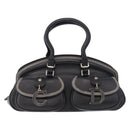 Christian Dior Hand Bag Leather Black Silver Auth ka5389M-13
