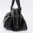Christian Dior Hand Bag Leather Black Silver Auth ka5389M-3