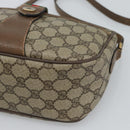 GUCCI GG Supreme Web Sherry Line Shoulder Bag PVC Leather Beige Gold Auth ka5390-9