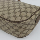 GUCCI GG Supreme Web Sherry Line Shoulder Bag PVC Leather Beige Gold Auth ka5390-15