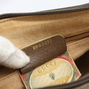 GUCCI GG Supreme Web Sherry Line Shoulder Bag PVC Leather Beige Gold Auth ka5390-12