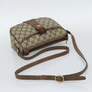 GUCCI GG Supreme Web Sherry Line Shoulder Bag PVC Leather Beige Gold Auth ka5390-7