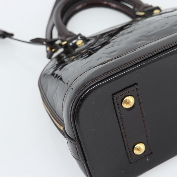 LOUIS VUITTON Monogram Vernis Alma BB Hand Bag Amarante M91678 LV Auth ka5391