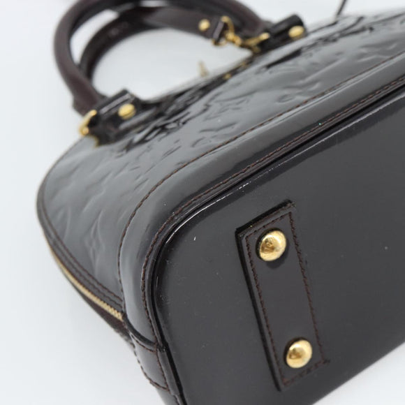 LOUIS VUITTON Monogram Vernis Alma BB Hand Bag Amarante M91678 LV Auth ka5391