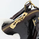 LOUIS VUITTON Monogram Vernis Alma BB Hand Bag Amarante M91678 LV Auth ka5391-17