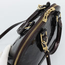 LOUIS VUITTON Monogram Vernis Alma BB Hand Bag Amarante M91678 LV Auth ka5391-6