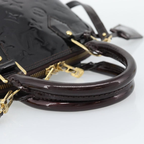 LOUIS VUITTON Monogram Vernis Alma BB Hand Bag Amarante M91678 LV Auth ka5391