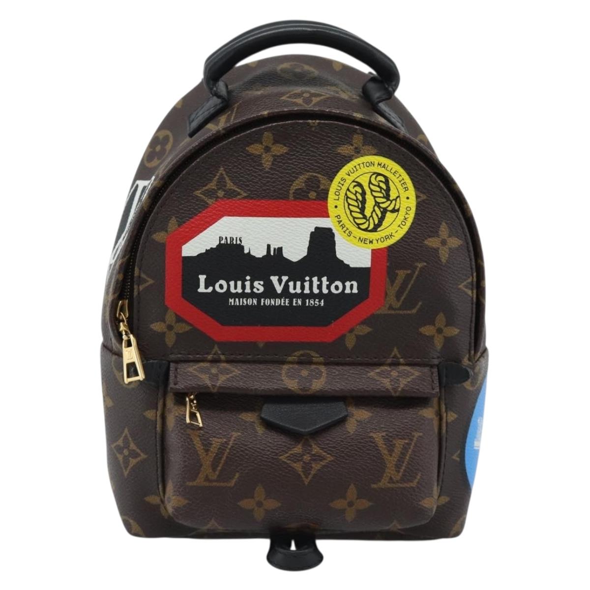 louis vuitton backpack k Monogram Palm Springs MM 1909392 The front pocket gives easy access to essentials while three inside pockets and a double LOUIS VUITTON Monogram World Tour