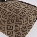 FENDI Zucchino Canvas Mamma Baguette Shoulder Bag Beige 8BR003 Auth ka5393V-15