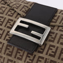 FENDI Zucchino Canvas Mamma Baguette Shoulder Bag Beige 8BR003 Auth ka5393V-19