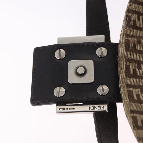 FENDI Zucchino Canvas Mamma Baguette Shoulder Bag Beige 8BR003 Auth ka5393V