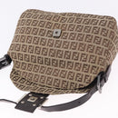 FENDI Zucchino Canvas Mamma Baguette Shoulder Bag Beige 8BR003 Auth ka5393V-20