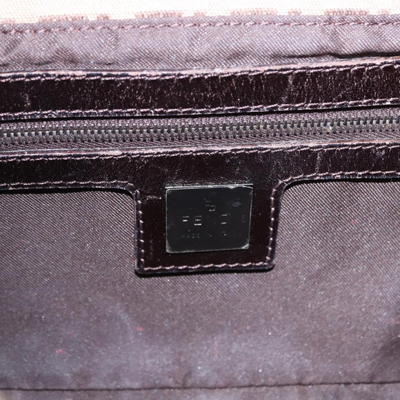 FENDI Zucchino Canvas Mamma Baguette Shoulder Bag Beige 8BR003 Auth ka5393V