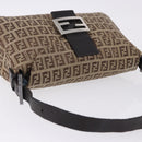 FENDI Zucchino Canvas Mamma Baguette Shoulder Bag Beige 8BR003 Auth ka5393V-7