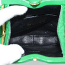 CHANEL COCO Mark Matelasse Chain Shoulder Bag Lamb Skin Green Gold Auth ka5394V-18