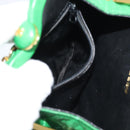 CHANEL COCO Mark Matelasse Chain Shoulder Bag Lamb Skin Green Gold Auth ka5394V-21