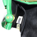 CHANEL COCO Mark Matelasse Chain Shoulder Bag Lamb Skin Green Gold Auth ka5394V-22