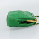 CHANEL COCO Mark Matelasse Chain Shoulder Bag Lamb Skin Green Gold Auth ka5394V-5