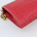 GUCCI Horsebit Chain Shoulder Bag Leather Red Gold Tone 655667 Auth ka5396V-16