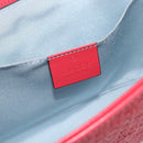 GUCCI Horsebit Chain Shoulder Bag Leather Red Gold Tone 655667 Auth ka5396V-17