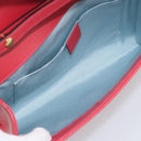 GUCCI Horsebit Chain Shoulder Bag Leather Red Gold Tone 655667 Auth ka5396V-10